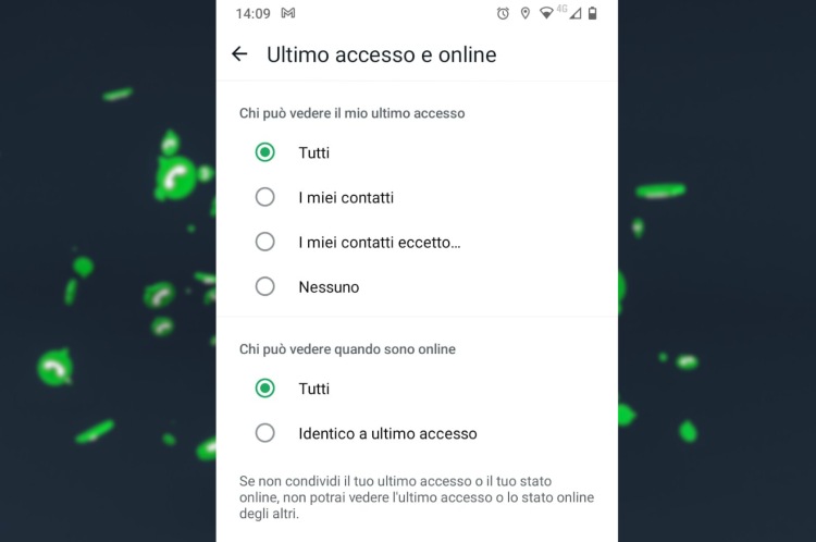 Visto pela última vez e online