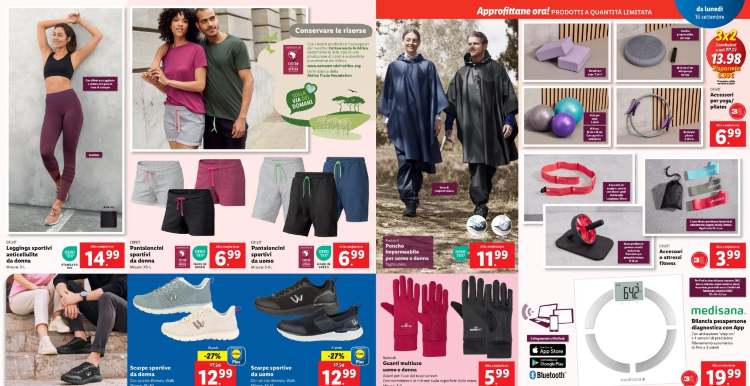 Volantino Lidl dal 15 settembre: speciale fitness