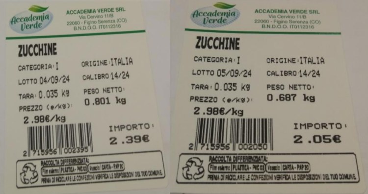 zucchine verdi a marchio Accademia Verde