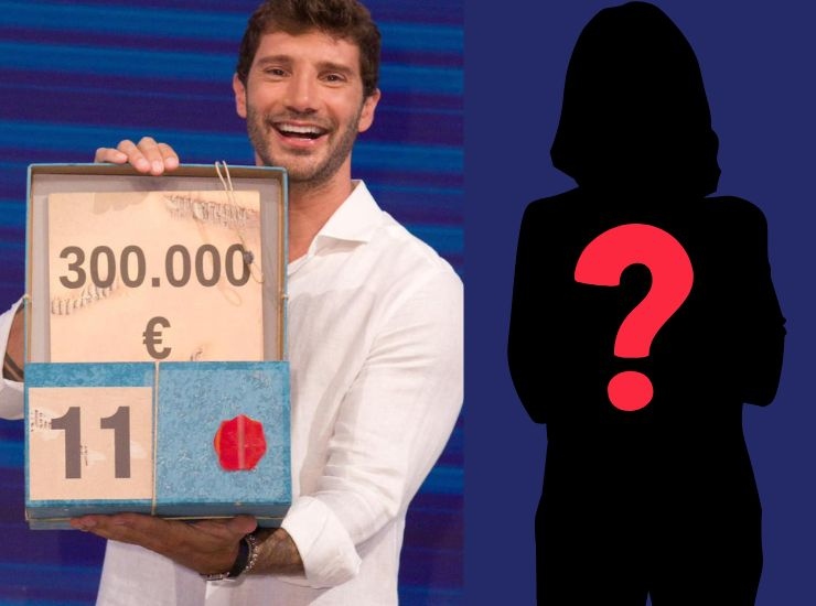 Stefano De Martino collage con conduttrice misteriosa