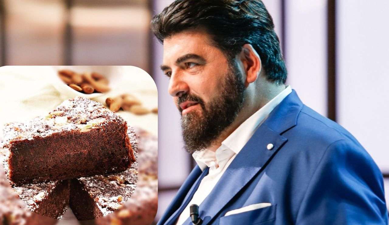 Antonino Cannavacciuolo in TV e la sua torta caprese