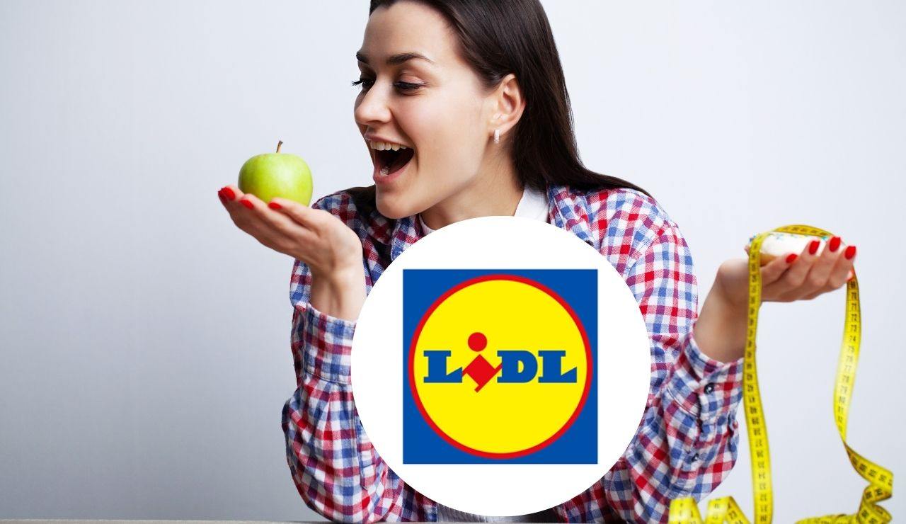 Ragazza a dieta e logo Lidl